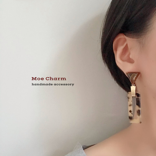 秋色⭐︎ブラウンマーブル▽カボション／レオパードスクエア  