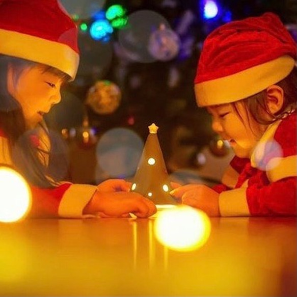 【信楽焼】星が輝くクリスマスツリー 陶器　伝統工芸　冬　クリスマス 2枚目の画像