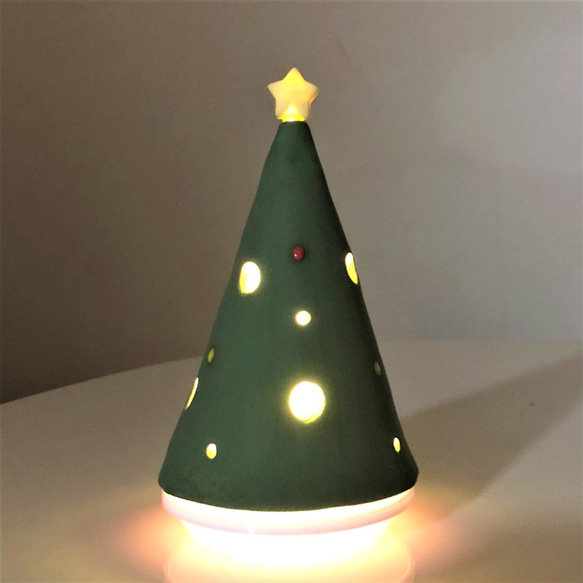 【信楽焼】星が輝くクリスマスツリー 陶器　伝統工芸　冬　クリスマス 4枚目の画像