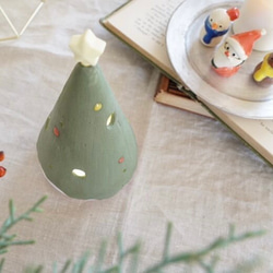 【信楽焼】星が輝くクリスマスツリー 陶器　伝統工芸　冬　クリスマス 5枚目の画像