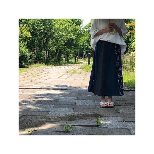 雲土【楽衣】スカート フレアスカート ロングスカート パッチワーク