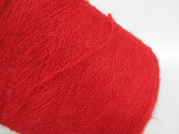 太めのアルパカモヘア　赤　480ｇ 1枚目の画像