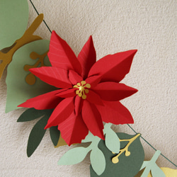 Christmas ガーランド　poinsettia 5枚目の画像