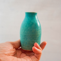 小さな花瓶　トルコブルー　9.5cm 5枚目の画像