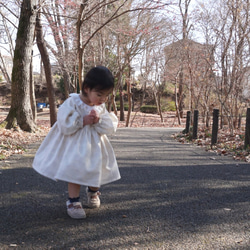 [再販][入園入学]キナリのレースとリボンのワンピース 4枚目の画像