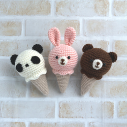 y*i様 3段アイスくんのあみぐるみ アイスクリームのあみぐるみ｜小夏