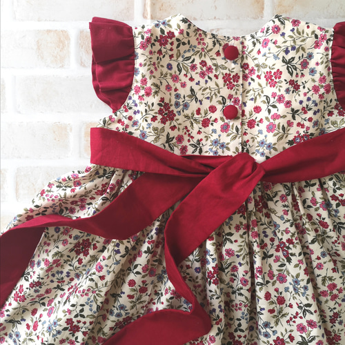 再販❳❲人気商品❳ ベビー キッズ ワンピース 紅い花柄 子供服 B 