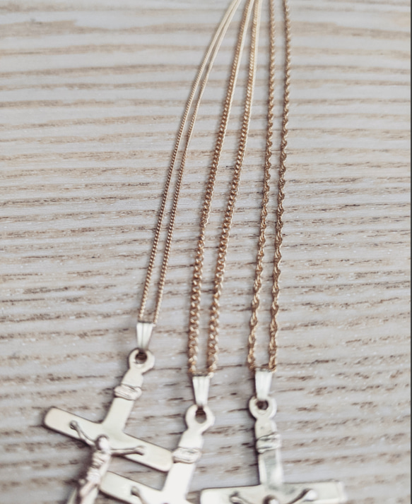 14kgf cross necklace 50cm 3枚目の画像