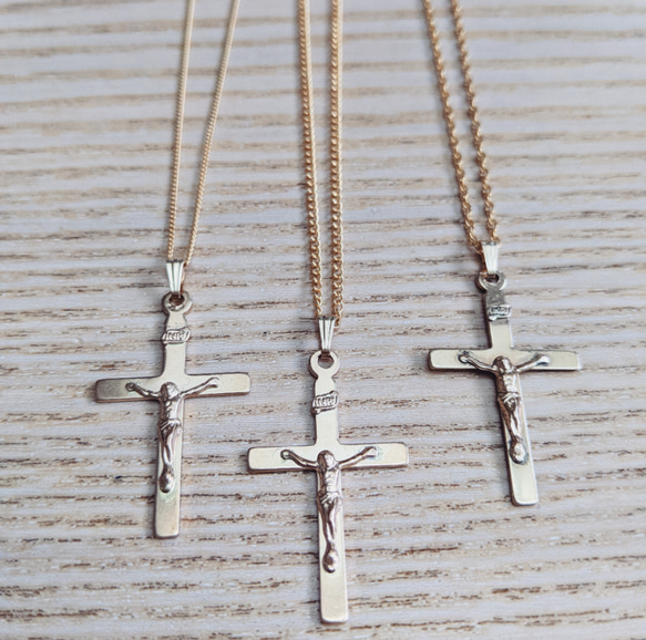 14kgf cross necklace 50cm 5枚目の画像