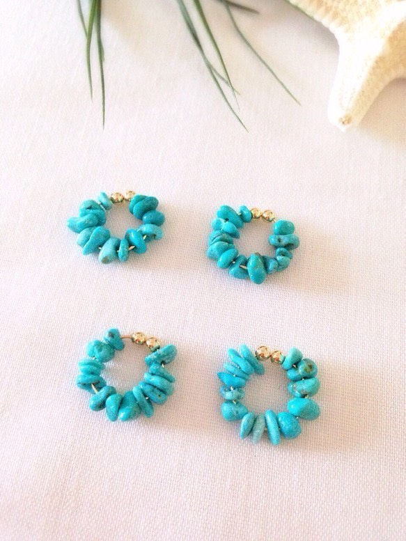 再販♡sea turquoise earring 2枚目の画像