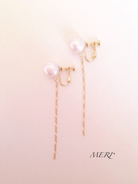 cotton pearl earring 3枚目の画像