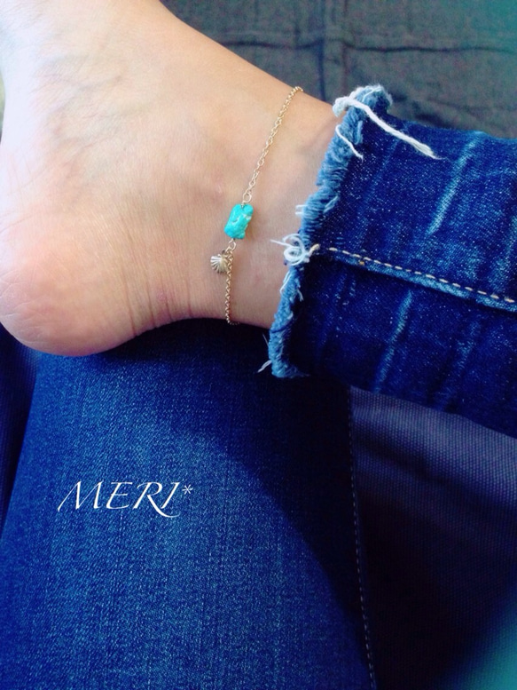 再販×20♡sea blue anklet 2枚目の画像