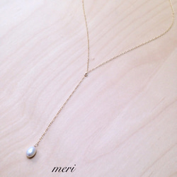 再販×50☆14kgf Y long necklace with pearl 2枚目の画像