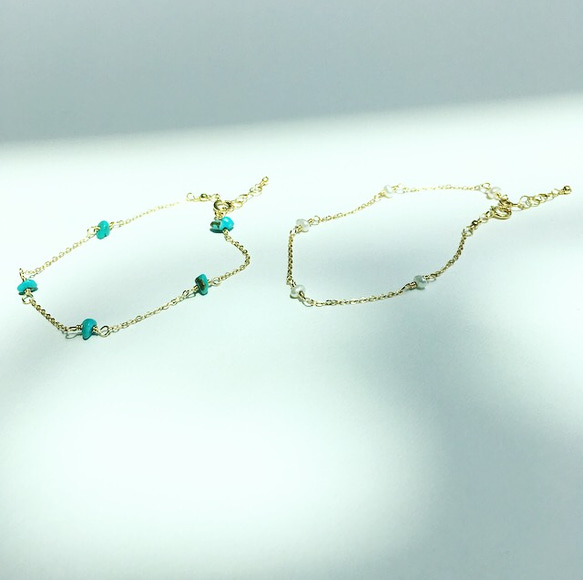 turquoise or pearl anklet 2枚目の画像