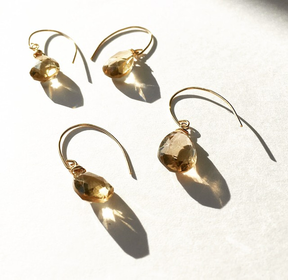 数量限定ハンドメイド202014kgf champagne quartz pierce 3枚目の画像