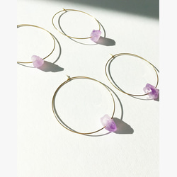 14kgf amethyst hoop pierce 2枚目の画像