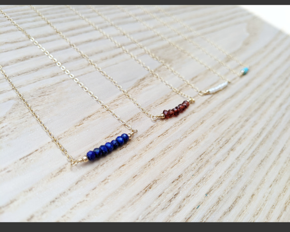 14kgf natural stone necklace 3枚目の画像