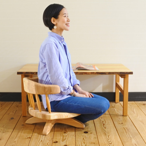 無垢材◇紀州スギの回転コシ座椅子 椅子（チェアー）・スツール G