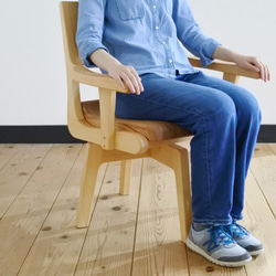 無垢材◆紀州ヒノキの回転椅子 1枚目の画像