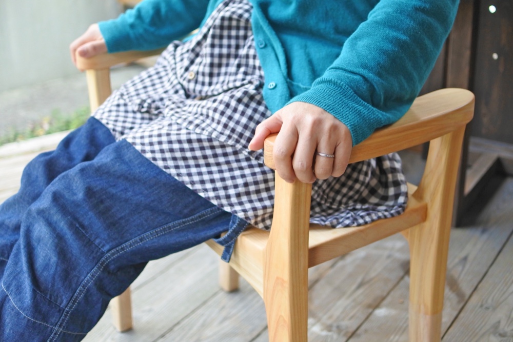 無垢材◆紀州ヒノキの玄関スツール        Ω