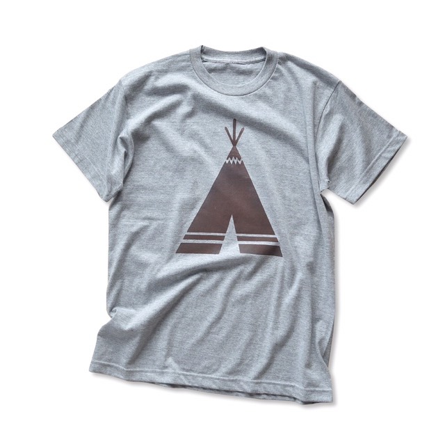 Wood stamp Tシャツ teepee