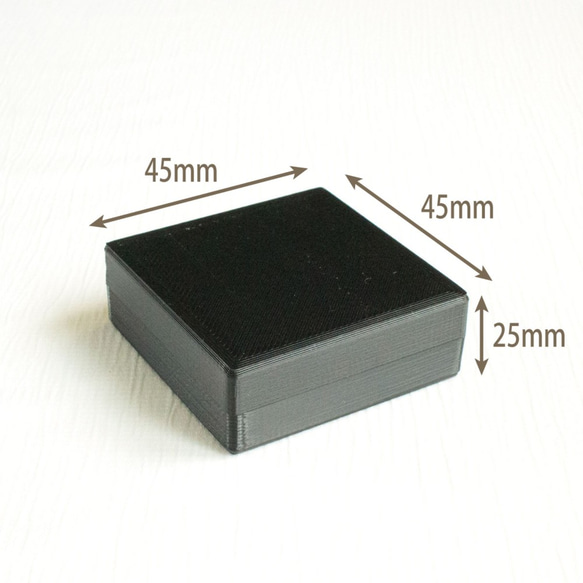 極小正方形小箱｜W45×D45ミリ【高さ25ミリ】｜黒色 2枚目の画像