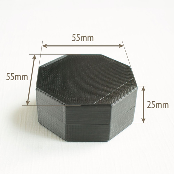 八角形小箱９個セット｜W55×D55ミリ【高さ25ミリ】｜黒色 2枚目の画像