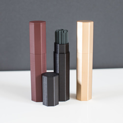 八角お線香ケース｜ブラック｜ゴールド｜あずき 1枚目の画像