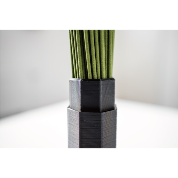 八角お線香ケース｜ブラック｜ゴールド｜あずき 3枚目の画像