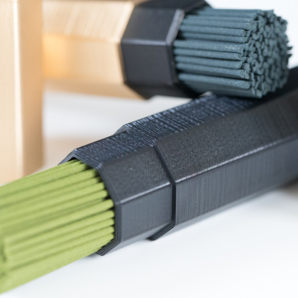 八角お線香ケース｜ブラック｜ゴールド｜あずき 7枚目の画像