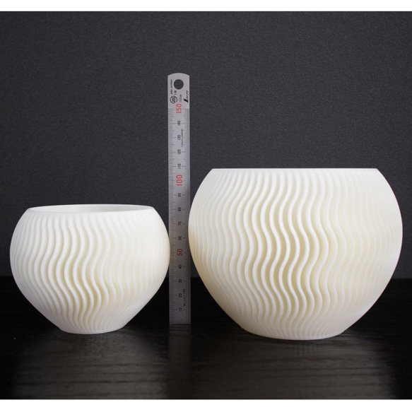 3Dプリントの限界に挑戦したスタイリッシュモダン植木鉢｜Sサイズ｜ナチュラルホワイト 4枚目の画像