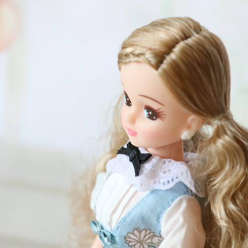 ドール柄　ワンピース　ロリータ ロリータファッション ドール感 ワンピース ドレス 半袖 リボン