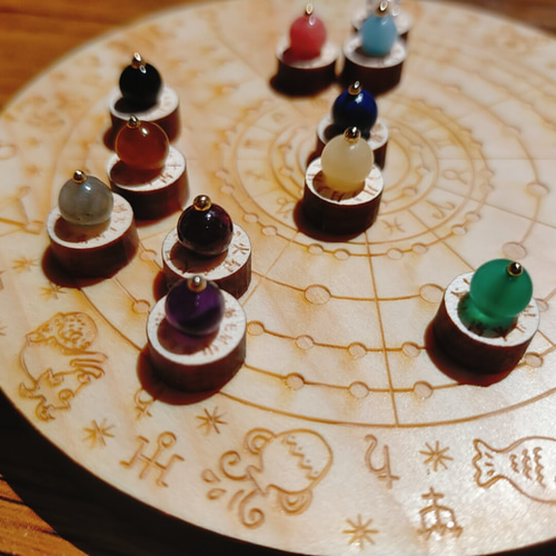 惑星駒が動かせるホロスコープ盤110mm 西洋占星術・星読みを楽しむ