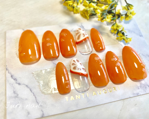 ぷっくりオレンジネイル ネイルチップ（つけ爪） J u r i 通販 7733534