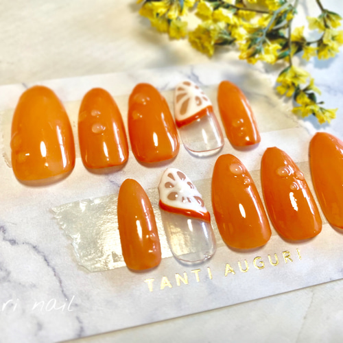 ぷっくりオレンジネイル ネイルチップ（つけ爪） J u r i 通販 7733534