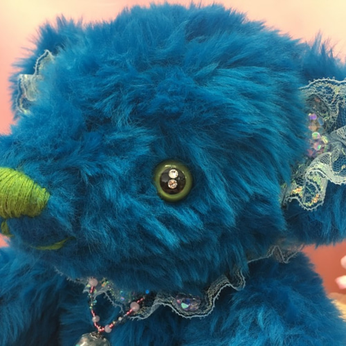 ✨希少✨アンティーク=青いテディベア 青いテディベア。手作りのおもちゃ。ぬいぐるみのクマ。 - ショップ