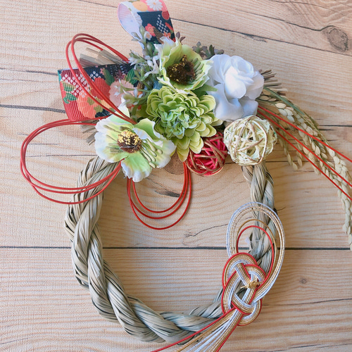 お正月　しめ縄飾り　一点飾り 小町娘シリーズ/お正月しめ縄飾り（1点物） しめ縄・しめ飾り natulife