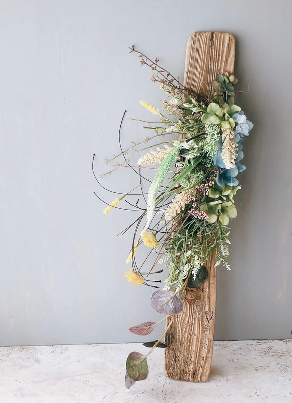 自然を感じるシャビー流木インテリア⭐︎フェイクグリーン（I点物） ♡自然を感じるシャビー流木インテリア♡フェイクグリーン（I点物