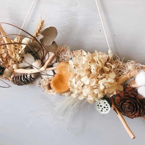 Creema限定〜Natural〜流木ドライフラワーガーランド/1点物 ドライ