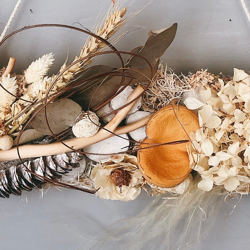 Creema限定〜Natural〜流木ドライフラワーガーランド/1点物 ドライ