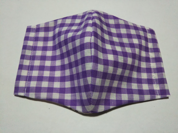 紫の立体布マスク２枚セット 2枚目の画像
