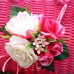 ＳＡＬＥ◆送料無料◆可愛いお花のショッキングピンクカラーカゴバック 5枚目の画像
