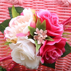 ＳＡＬＥ ◆送料無料◆可愛いお花のピンクカラーカゴバック（中） 5枚目の画像