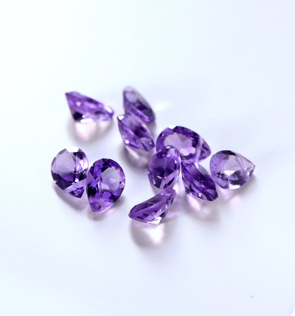 二月生日石紫水晶（梨形）K10 鉤形耳環 ~ESPOIR~ 第5張的照片