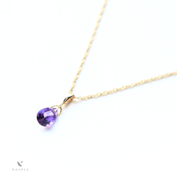 二月Birthstone K10紫水晶（一對造型）項鍊吊飾〜BOURGEON〜（可購買鏈套） 第1張的照片