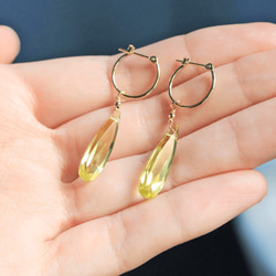 Lemon Quartz K18 Crossing Earrings ~RADIANT MOMENTS~ (耳環可更換) 第5張的照片