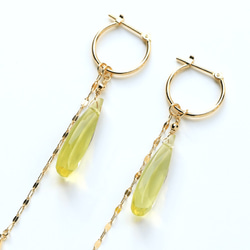 Lemon Quartz K18 Chain Charm Crossing Earrings ~RADIANT MOMENTS~ 第6張的照片