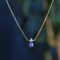 K18 坦桑石 &amp; 鑽石項鍊 ~Ello Lilas~ 十二月生日石 第7張的照片