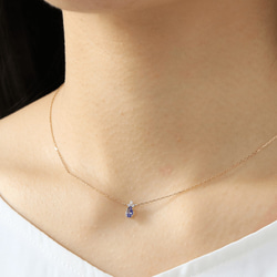 K18 タンザナイト＆ダイヤモンドのネックレス ~Ello Lilas~ 12月誕生石 9枚目の画像