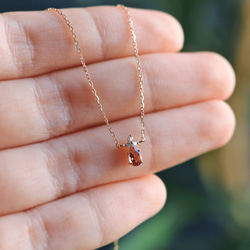 K18 粉色碧璽 &amp; 鑽石項鍊 ~Ello Lilas~ 十月生日石 第7張的照片